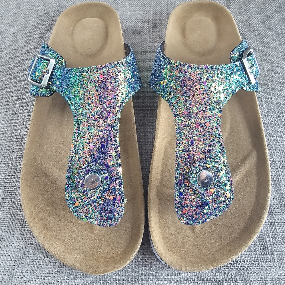 NWOT Teal Sparkle Sandals